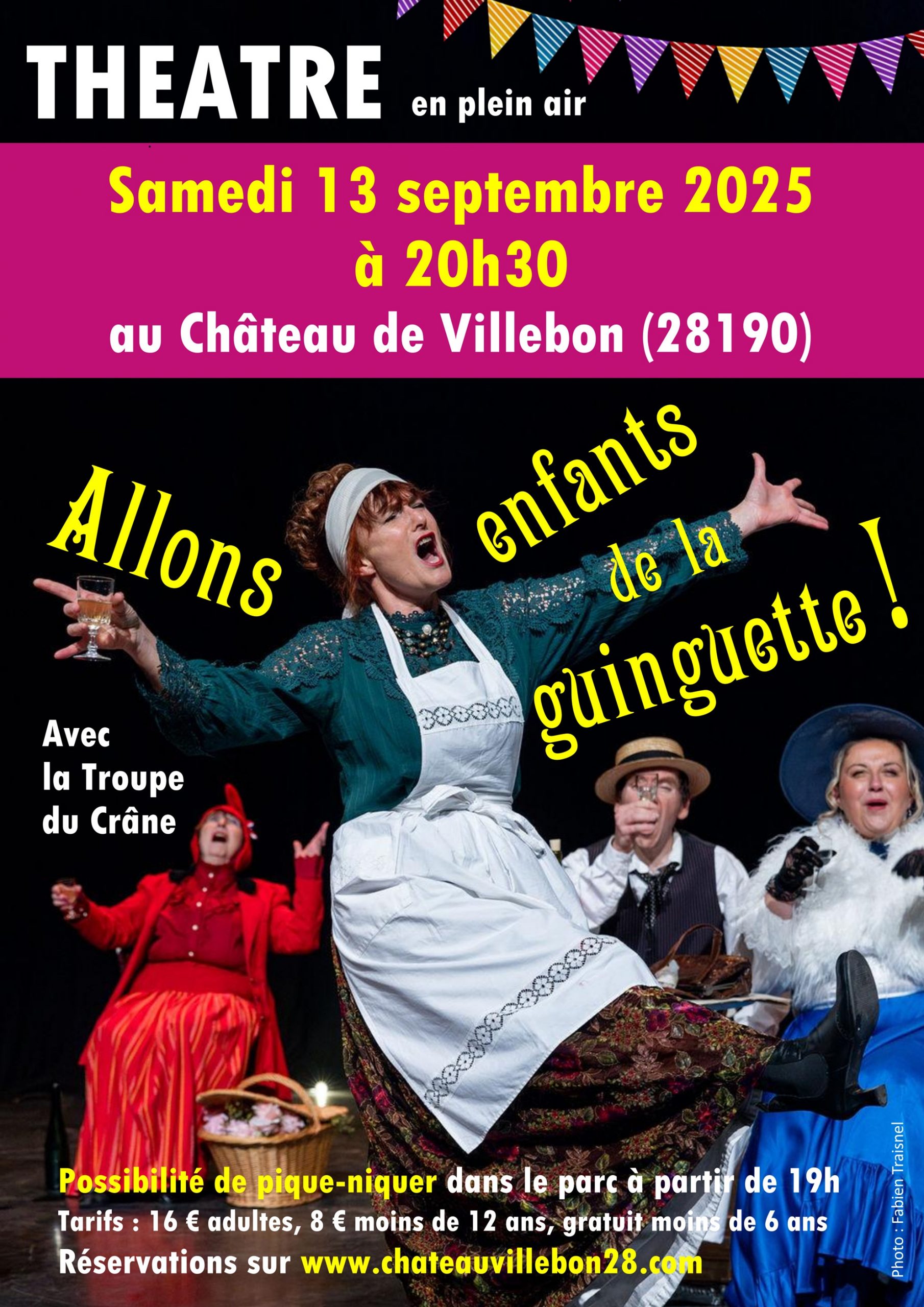 afficheweb_13sept2025_villebon_guinguette affiche guinguette troupe du crane château de villebon 13 septembre